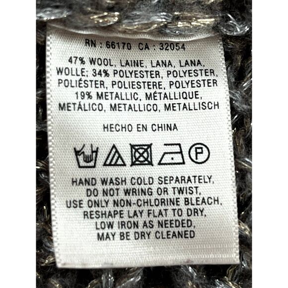 Anthropologie Hand Knit by Dollie Wool Blend Y2K Brown Sweater Knit Collar sz M - Picture 9 of 12